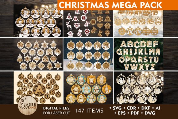 Download 147 CHRISTMAS ORNAMENTS MEGA PACK - Ornament Collection