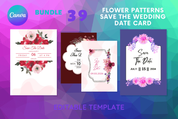 Download Flower Patterns Save the Date Card - Save Collection
