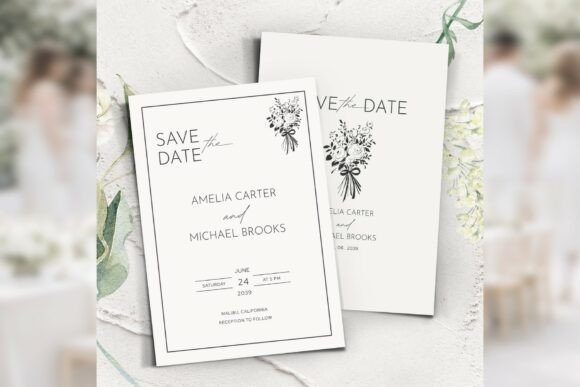 Download Modern Elegant Save Date Canva Bd009 - Save Collection
